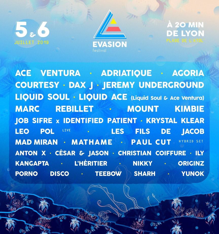 Flyer Évasion Festival 2019, plage de l'Atol'